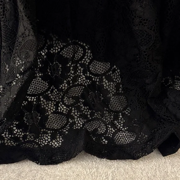 EUC Torrid Elegant Black Ruffle Midi Skater Dress size 3 LBD Little Black Dress - Picture 4 of 9